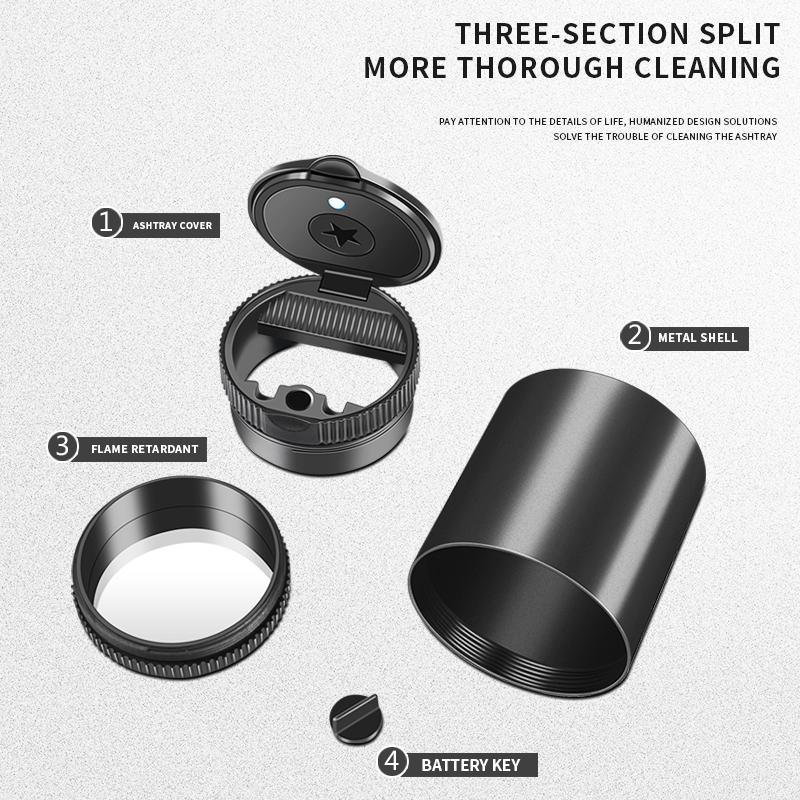 Car Styling LED Ashtray Cigarette Smoke Ash Cylinder Bin Holder With Lid For Ford Mondeo MK1 MK2 MK3 MK4 MK5