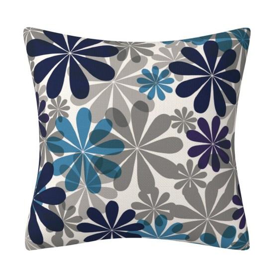 

45x45СМ Сучасні Квадратні Наволочки з Квітковим Візерунком Наволочка Прихована Застібка-Блискавка Диван