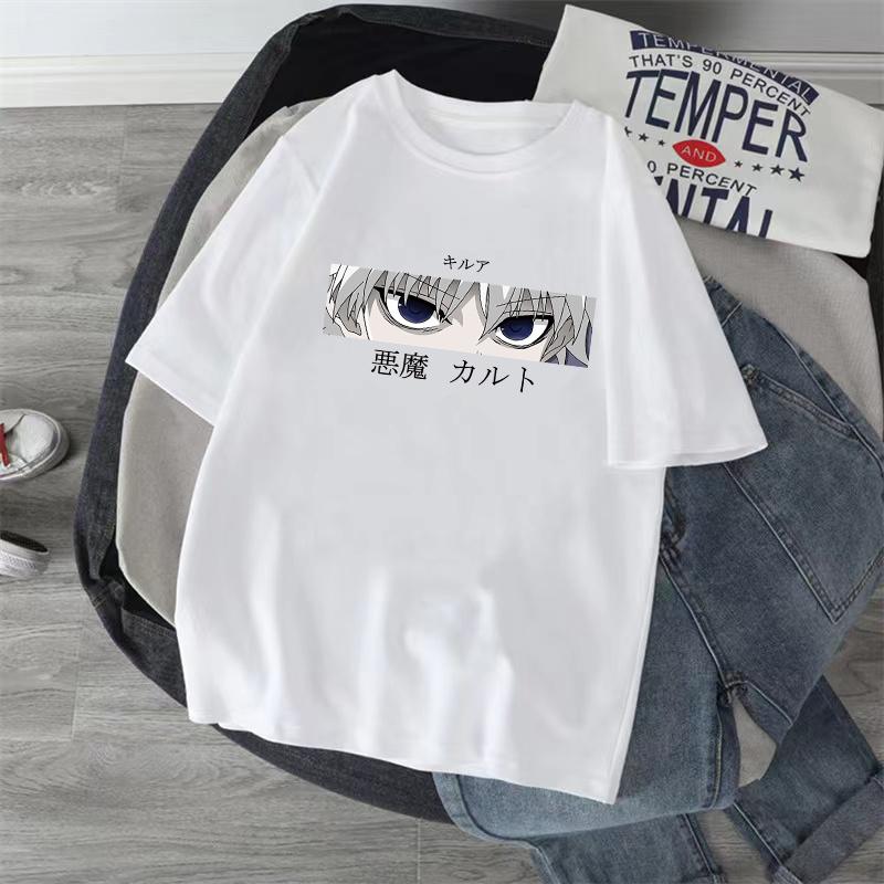 Anime Hunter X Hunter Tshirt Japan Unisexga Hisoka Killua Zoldyck Kawaii Funny T Shirts Kurapika Devil Eye Short Sleeve Tee Tops