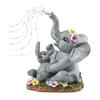 Solar Wedding Decoration Cat Garden Statue, Resin Outdoor Tabby Decor with Auto LED Accent Light Light, IP65 Waterproof Lawn Ornament for Patio, Gift