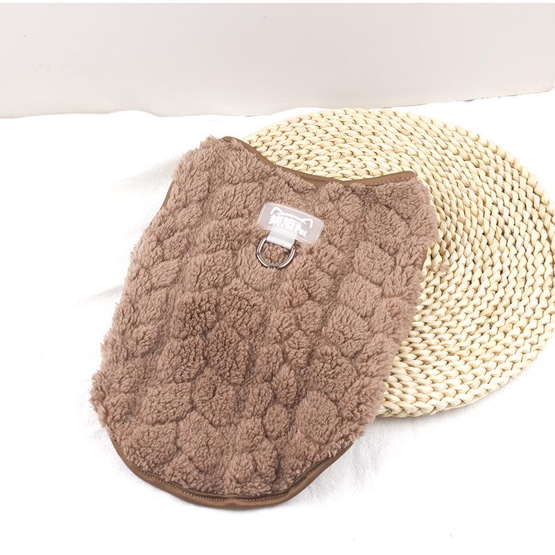 Double-Sided Fleece Pet Coat for Dogs & Cats - Warm & Thick Winter Layer Size S