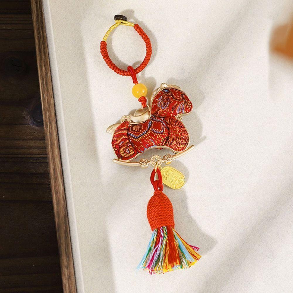 Tassel Horse Year Pendant Good Luck Home Decor New Year Pendant Handmade Chinese Style Zodiac Horse Keychain Bag Charm