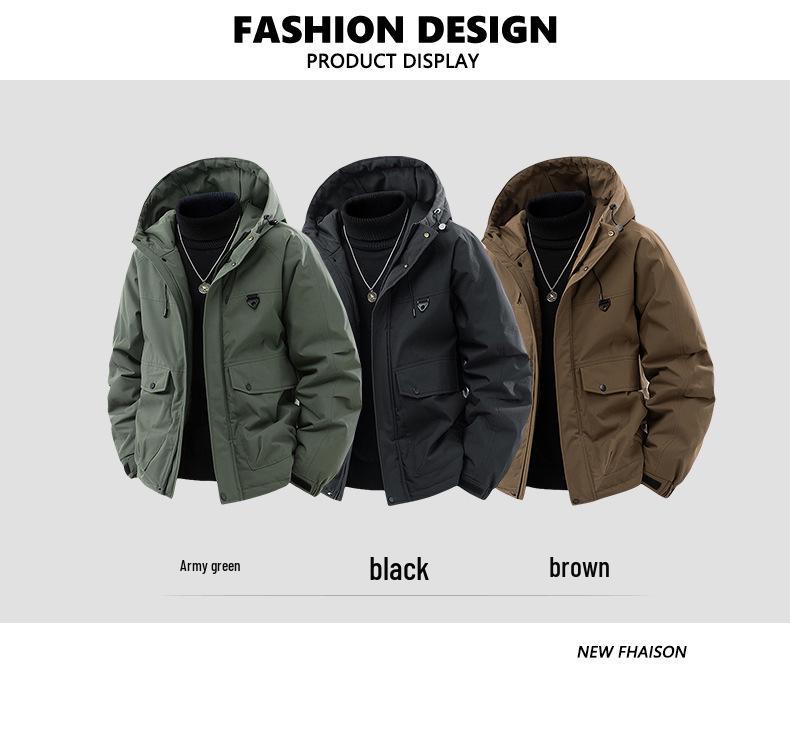 2025 Men's Plus Size Winter Windproof Cotton Jacket - Outdoor and Workwear