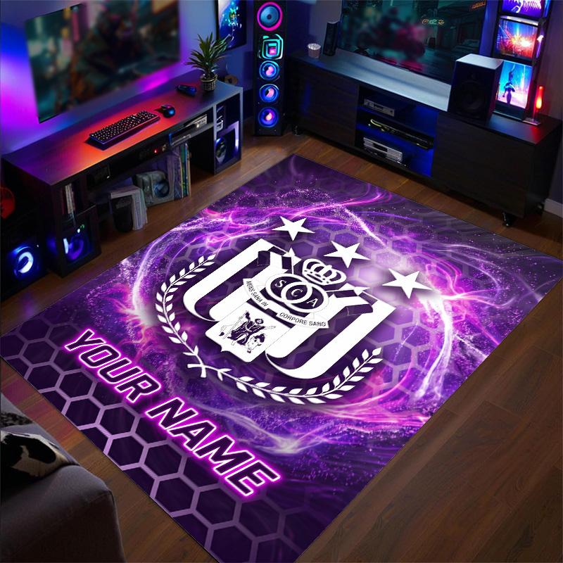 Crystal Velvet Rug Anderlecht FC Print Custom Name Text Floor Mat Home Decor