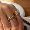 Zircon Ring Titanium Steel Does Not Fade Jewelry Stainless Steel European and American Rings