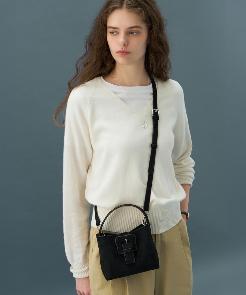 Drawfit Women Lure Suede Mini Tote Bag [D.Brown]