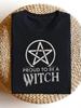 Plus Size Men's T Shirt Proud to Be A Witch Mystical White Pentagram Symbol Surrounded By A Circular Frame And Distressed Textures Pentagram, PLUS SIZ