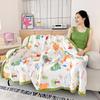 Cartoon Pure Cotton Six Layer Towel Blanket Skin Friendly Bubble Gauze Bed Cover For Home Summer Cool Quilt For Children Adults