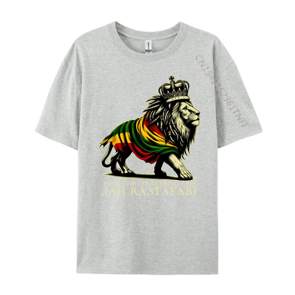 Hail The Lion Of Judah Reggae Rastafari Jah Jah Bless Rasta Graphic Tees Men Limited Time Special Valentine's Day Tshirts