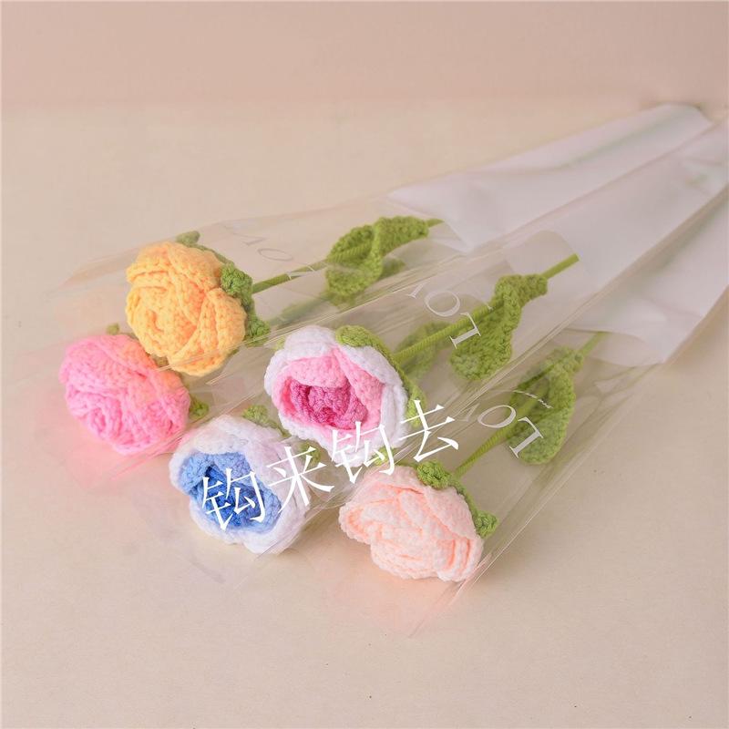 Handmade Knitted Wool Rose - Creative Valentine's Day or Birthday Gift for Girlfriend or Best Friend