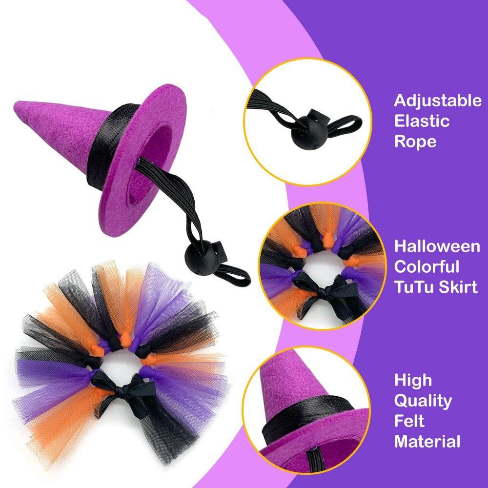 Funny Mini Pet Halloween Costume Comfortable Adjustable Hat Lizard Witch Costume Set Decorative Soft Lizard Witch Costume