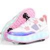 Pattini a rotelle per bambini, rimovibili, piatti, ricaricabili, LED, quattro ruote, scarpe sportive luminose, rosa, scarpe da ginnastica luminose da donna