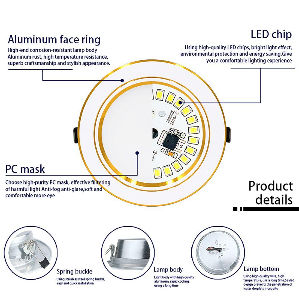 Weiß 220V Beleuchtung Rundes LED-Licht Innen-LED-Panel-Licht LED-Einbaustrahler Strahler Deckenleuchte