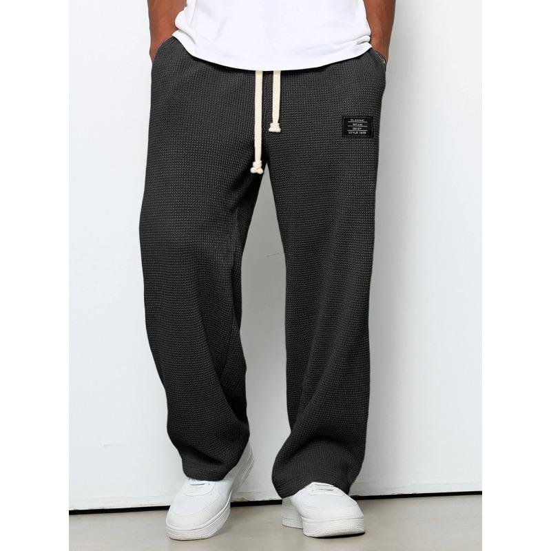 Men Loose Straight Wide Leg Casual Sports Long Sweatpants