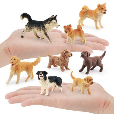 Puppy Figures Dog Animals Model Realistic Dog Action Figure Mini Dog Figurines  Cake Toppers