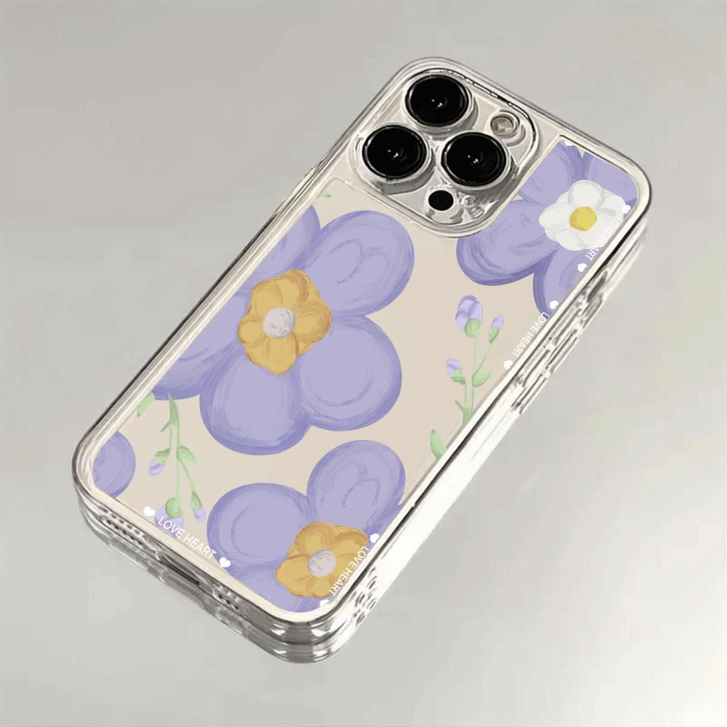 Flower Phone Case for IPhone 16 15 14 13 12 11 Pro Max 14 15 16 Plus Shockproof Transparent Soft Cover Bumper Dustproof