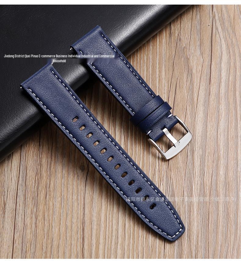 Samsung and Huawei GT3/4/5 Genuine Leather Watch Strap with Pin Buckle, New Universal Smartwatch Strap 18-22mm.