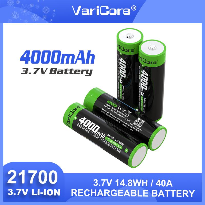 VariCore 3.7V VC-2140 4000mAh 21700 Button Top For Flashinglight High-capacity 40A discharge Power Tool 100% Original Lithium Battery