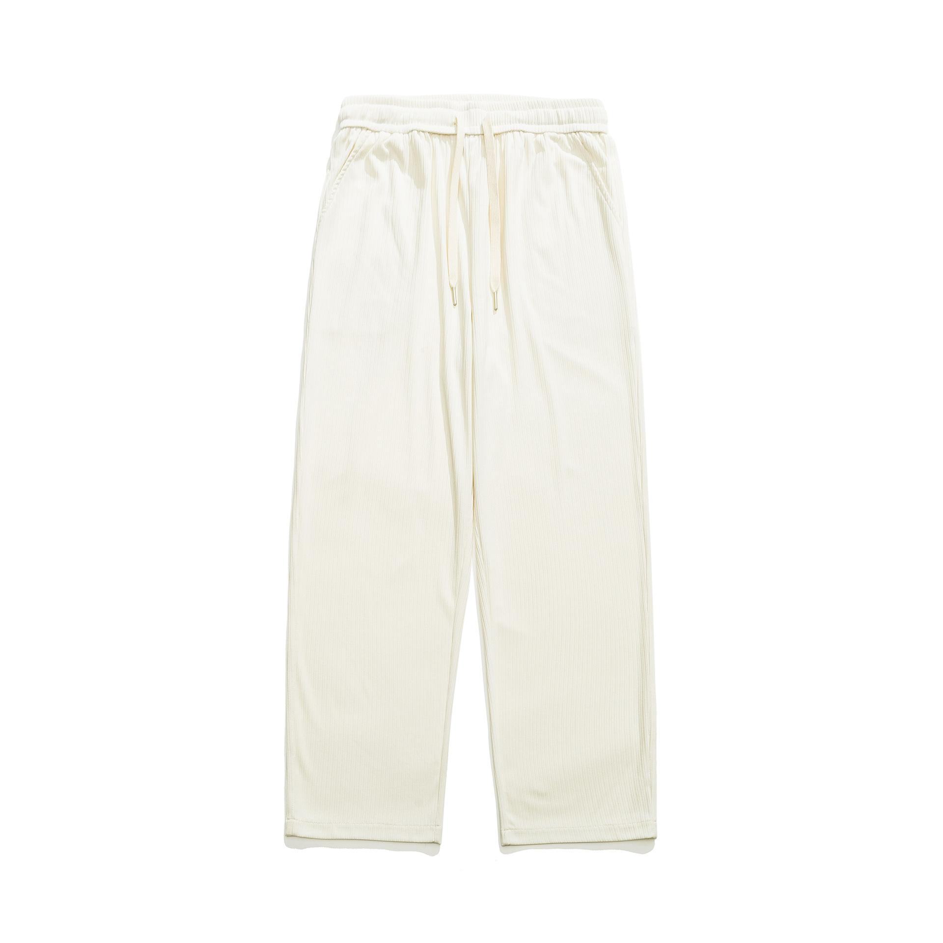 

Мужские повседневные брюки из однотонного ледяного шелка, новые мужские летние свободные длинные брюки с прямыми трубками, мужские спортивные брюки XXXL хаки