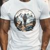 Men's Crew Neck T-Shirt with Mountain Hiker Dog Graphic Print Casual Summer Short Sleeve Tee Men Clothing