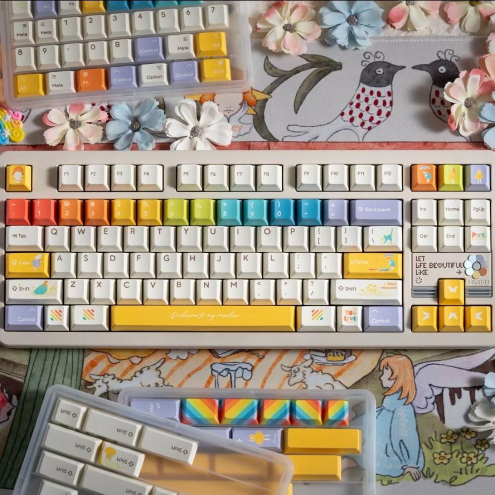 Novrais-PixieMeadow Keycap PBT 175Key Custom Personalized Keyboard Cap Cherry Profile KeyCap for Mechanical Keyboard Accessories