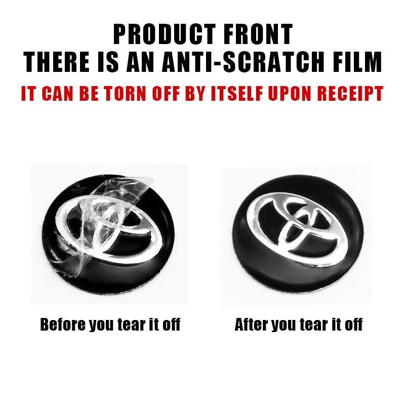 14mm Styling auta Logo Nálepky na dálkový klíč Odznak Emblém Příslušenství Pro Toyota Corolla Prius Auris CHR Land Cruiser Camry Avalon