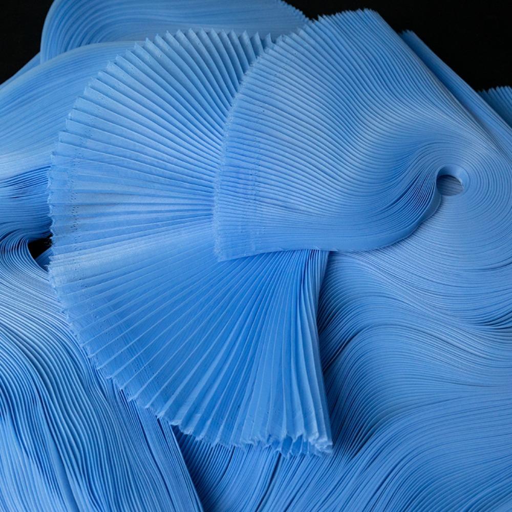 Small Wrinkle Pleated Organza Fabric 142cm Wide DIY Stiff Material  Stage Decoration