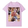 Funny Cat Gym Graphics T Shirt Fashion Short Sleeve Tee Summer Tide Print Hip Hop Tops Unisexs Unisex Sports Cozy Clothing