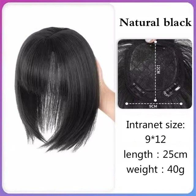 PAGEUP Synthetischer 3D-Pony, 25 cm, unsichtbar, nahtlos, Kopfhaar, Luft-Pony, Overhead, natürlich, unsichtbar, erhöht das Haarvolumen