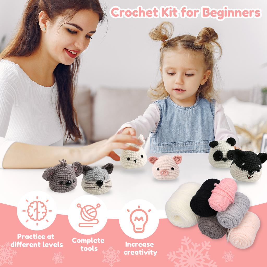 Knitting Crochet Hook Set Handmade DIY Craft Sewing Tool Animals Crochet Kit Portable Sewing Knitting Tools Valentine's Day Gift