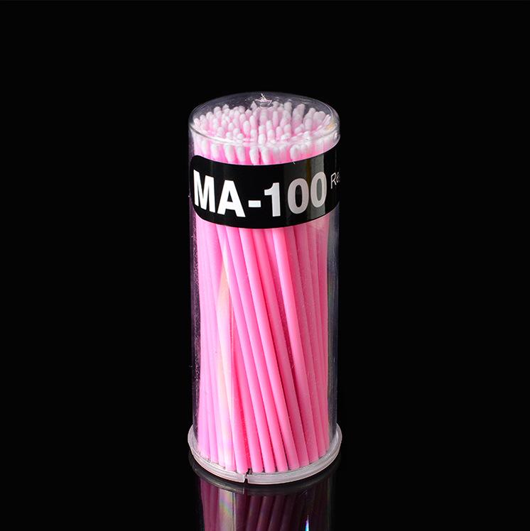 

Набор из 100 ватных палочек для наращивания ресниц и микроблейдинга - Одноразовые аппликаторы для удаления клея и очистки розовый