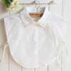Women's Winter Beaded Rhinestone Korean Style White Fake Collar Shirt