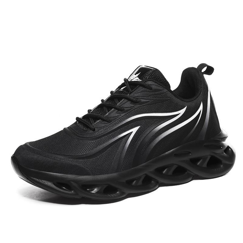 Men's Shoes Four Seasons Wish Large Size Flame Twist Bottom Mesh Sneakers Korean Version Dad Shoes Travel Running Shoes