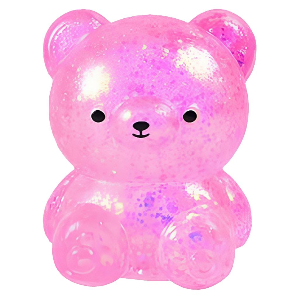 Glitter Bear Stress Ball Sugar Bear Novelty Squeeze Ball Soft Slow Rising Toy for Adults Party Favors Easter Basket Stuffers