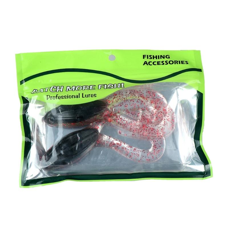 2PCS Soft Silicone Fishing Lures Artificial Swimbait Twin Tail Floating Frogs Lures for Outdoor Fishing Easy to Use