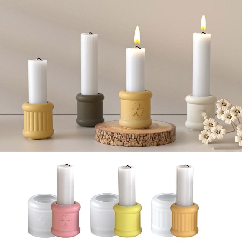 Silicone Cylinder Candle Holder Mould for Resin Craft and Decorative Candle Base Making