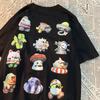 Twelve Cartoon American Retro Cartoon Printed Short Sleeved T-shirts For Men Women Trendy Loose Cotton Versatile Base Shirts