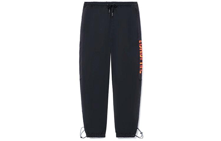 Li Ning Chang an Youth Letter Print Fleece Lined Thermal Pants Knitted Sweatpants Men s Black AKXR615-1 M