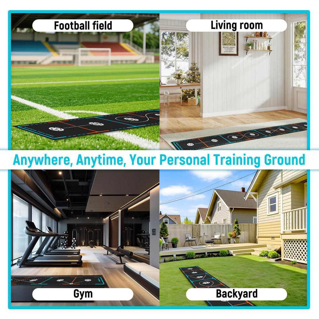 Football Training Agility Step Mat 4 In 1 Footwork Assistance Mats Silent Rubber Base Football Pad for Indoor Outdoor Home Gym