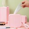 Fashion Solid Color Coin Purse Square with Zipper Storage Bag with Handle Silicone Makeup Bag Multi-Purpose Use