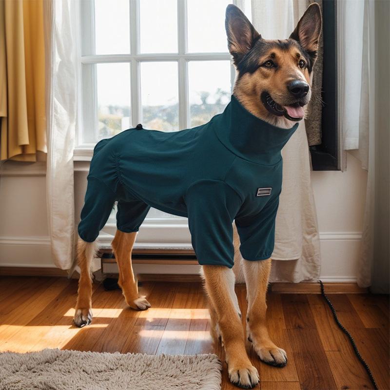 Elastic Dog Pajamas Pet Jumpsuit Four-legged Sleepwear Large Dogs Pet Loungewear High Collar Pet Warm Pajamas