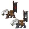 MOC Mediaeval Times Building Blocks Orc Mounts Wolf Flags Army Soldiers Character Accessories Bricks Animal Toys Gifts R064 DIY