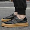 Mode Herren Casual Leder Rutschfest Vulkanisierte Schuhe Outdoor Rutschfest Flach Designer Sneaker Marke Echtes Leder Flaches Schuhwerk 2025Neu