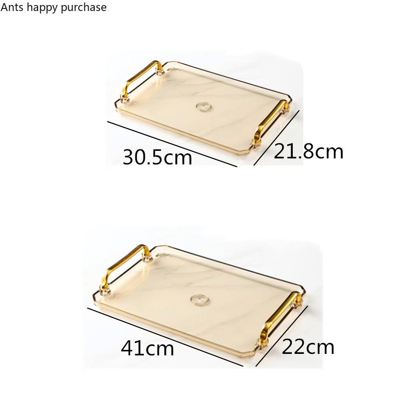 Tavă de Depozitare Rectangulară Tavă de Plastic Binaurală Tăvi pentru Pahar cu Apă Tăvi pentru Ceai Farfurie pentru Fructe Farfurie pentru Gustări Organizator de Alimente de Birou Disc