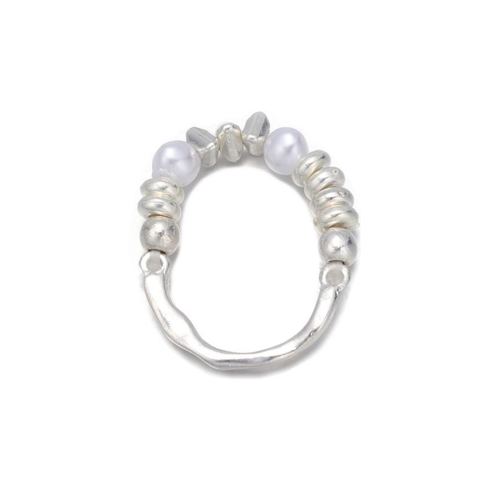 

Fashion Minimalist Beads Pearl Elastic Cord Rings for Women Girl Luxury Korean Elegant Rings New Wedding Party Jewelry Gift серебряный