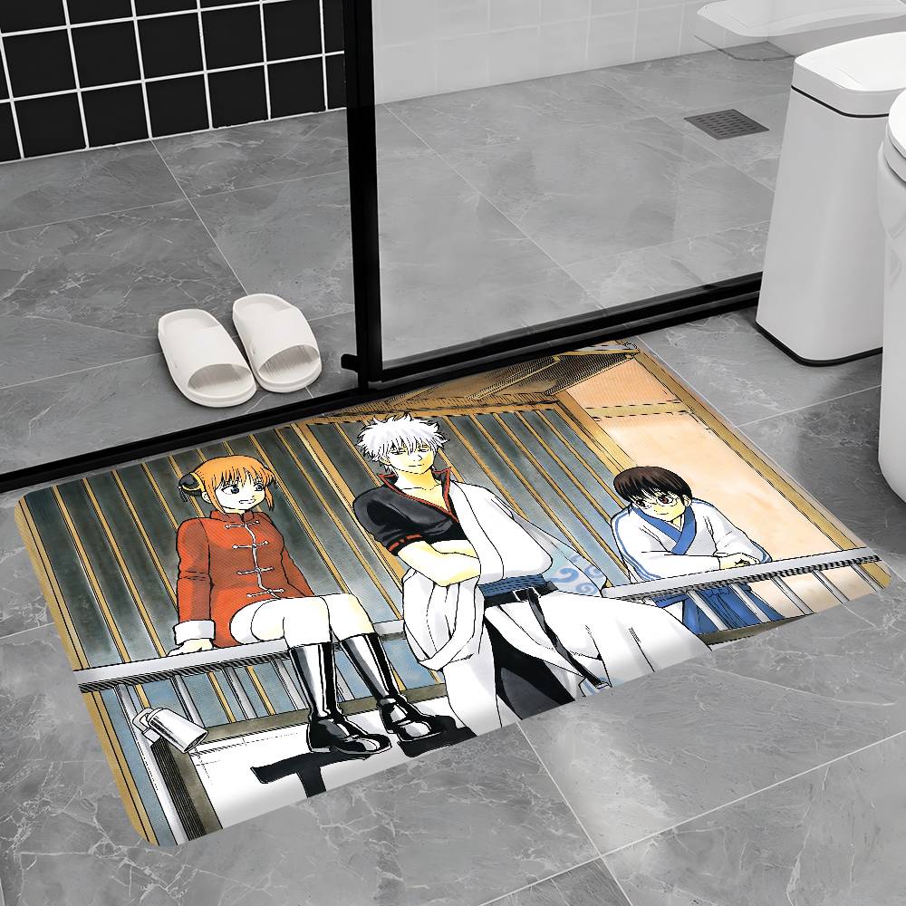 Comedy Anime Gintama Floor Mat Rectangle Anti-slip Home Soft Badmat Front Door Indoor Outdoor Mat Welcome Doormat