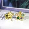 Natural Topaz Flower Stud Earrings  Color Needles Exquisite Craftsmanship Diamond Bizuteria Tone  Jewelry Aros Mujer Oreja
