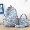 Women's Backpack Three-Piece Set Rainbow Print Student Schoolbag Large Capacity Backpack