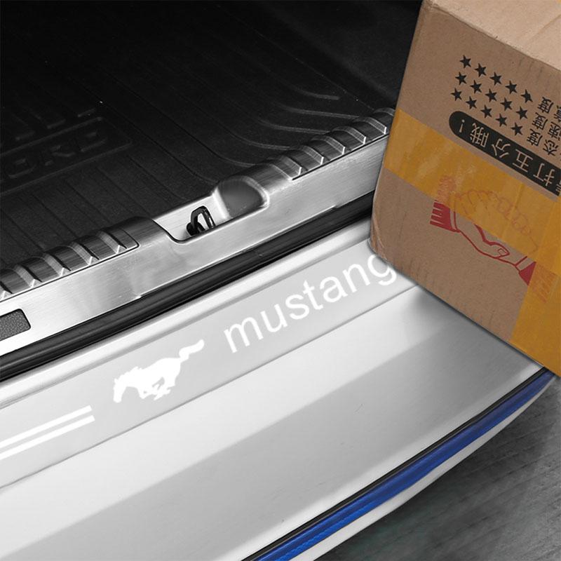 1Pcs Car Threshold Protector Transparent Decorative Badge 3D Sticker For Ford Mustang F10 Zapatillas Miniatura Gt Shelby 2005 2015 Mujer 2012 Kuga