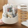 Light Luxury Rotating Belt Dustproof Plastic Pen Holder, Office Stationery Desktop Organizer Box